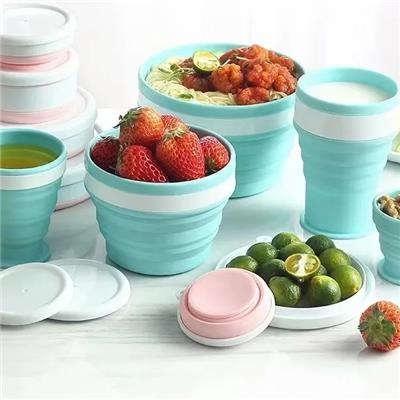 Outdoor Foldable portable silicone unbreakable bowl water cup 6 buyers